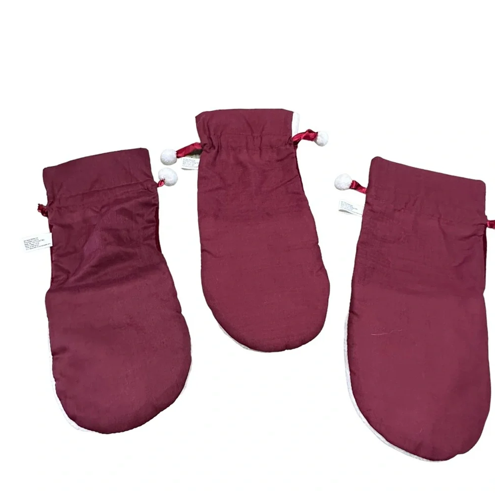 Santa Drawstring Gift Bags 3 Piece Set